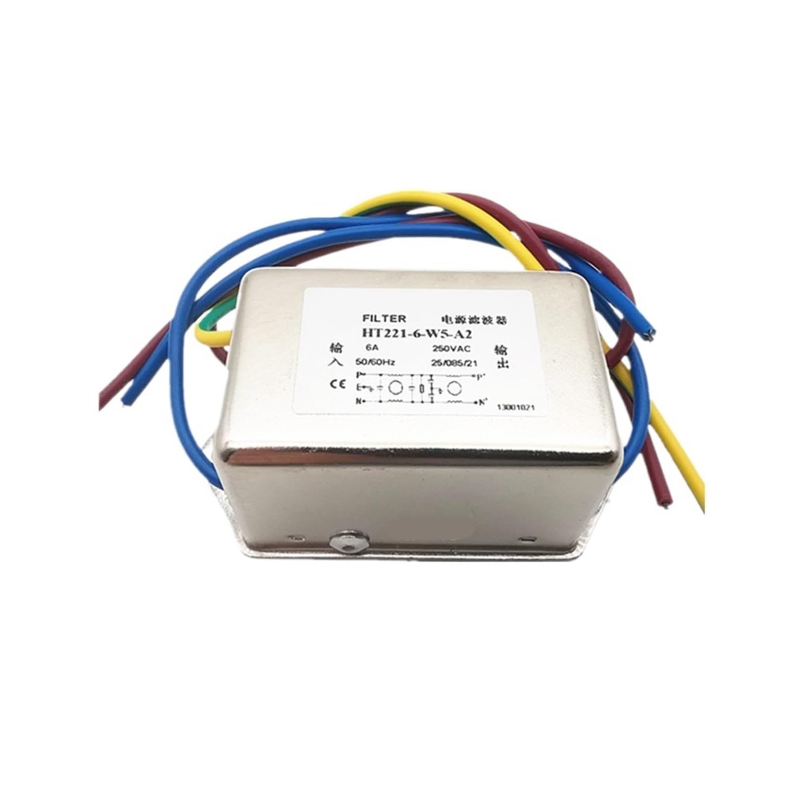 Filtre de ligne électrique monophasé HT221-6-W5-A2 6A pour filtrage industriel