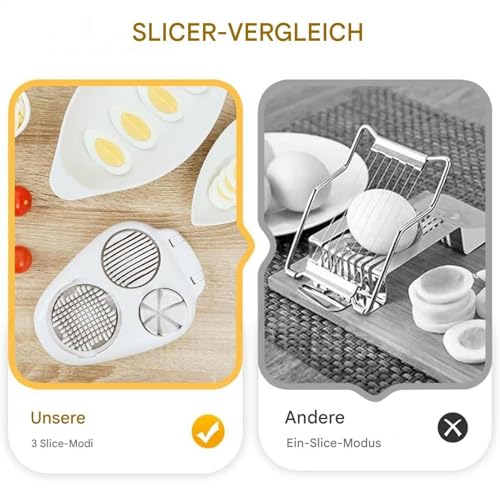 Coupe-œufs pour œufs durs avec fil en acier inoxydable et hachoir multifonction - 5