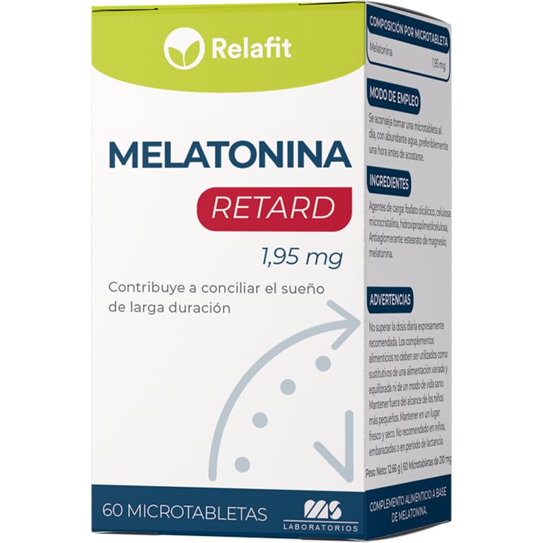 Los Mejores Productos de CBD para Dormir | Aceite de Marihuana | Cannabidiol 42 Melatonina Retard Pura 1,95 mg – 60 Microtabletas | Relafit – Laboratorios MS | Suministro para 2 meses | Efecto Liberación Prolongada | Ayuda con el insomnio o trastornos del sueño | Vegano