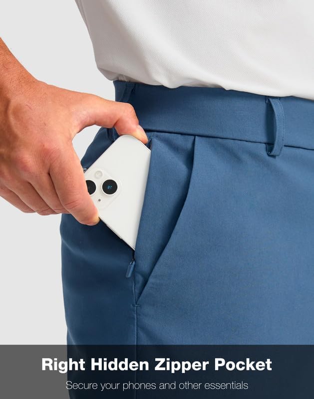 Men's Golf Shorts with 5 Pockets 11" Inseam Stretch Quick Dry Casual Work Dress Shorts for Men - Image 3