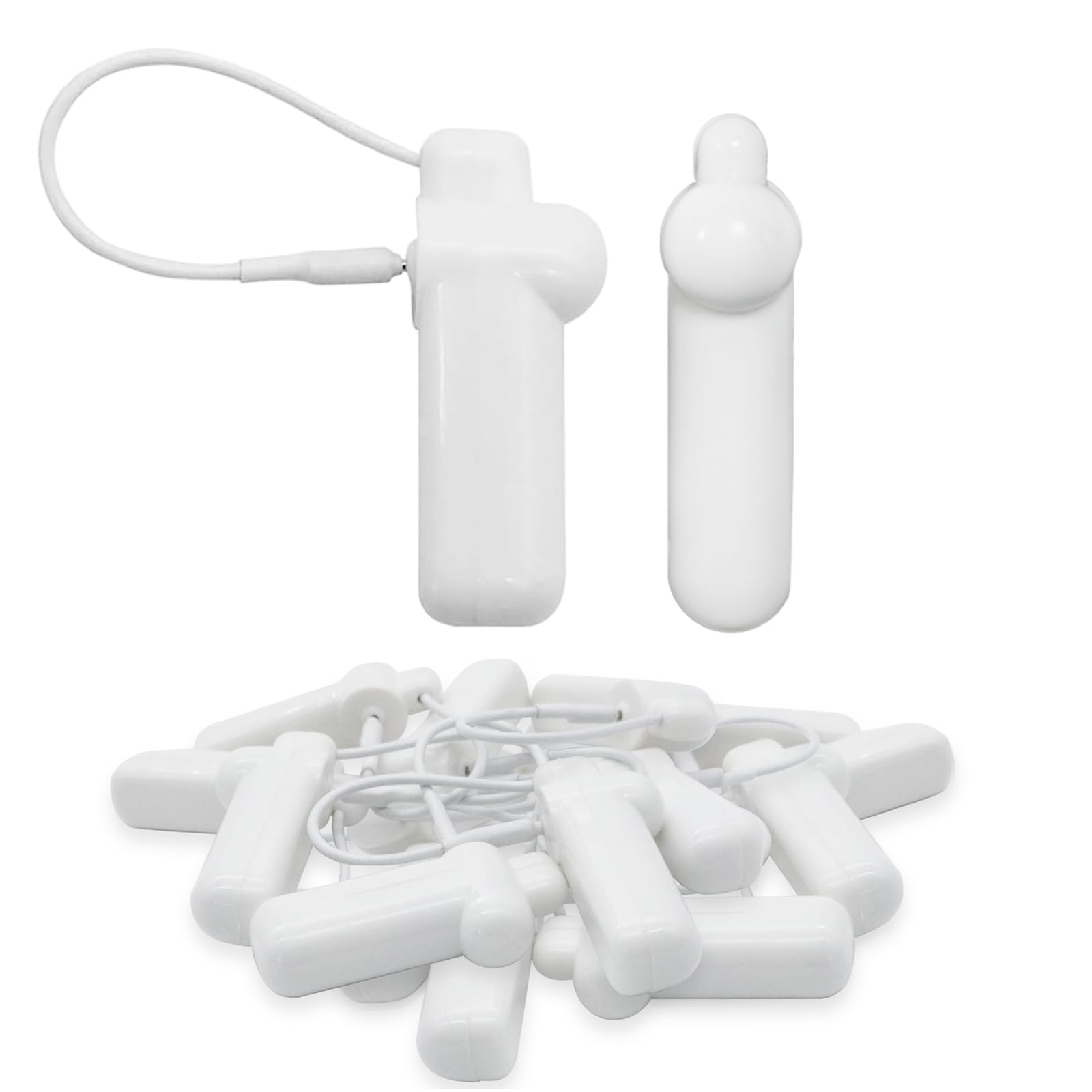 Lot de 100 mini étiquettes de sécurité rigides RF 8,2 MHz avec cordon, compatible avec les systèmes RF EAS pour vêtements, chaussures et sacs