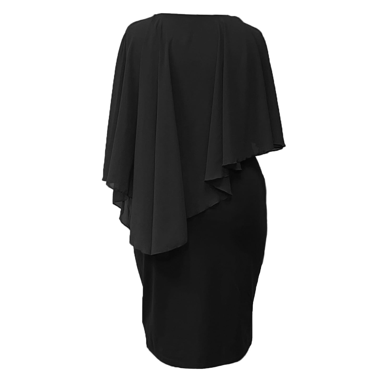 Abendkleider für Hochzeit Damen Große Größen Chiffon Kleid Hochzeitsgast Damen Midi Etuikleid Elegant Festliche Kleider Für Mollige Frauen Chiffon Abschlusskleider Ballkleider mit Ärmel Partykleid