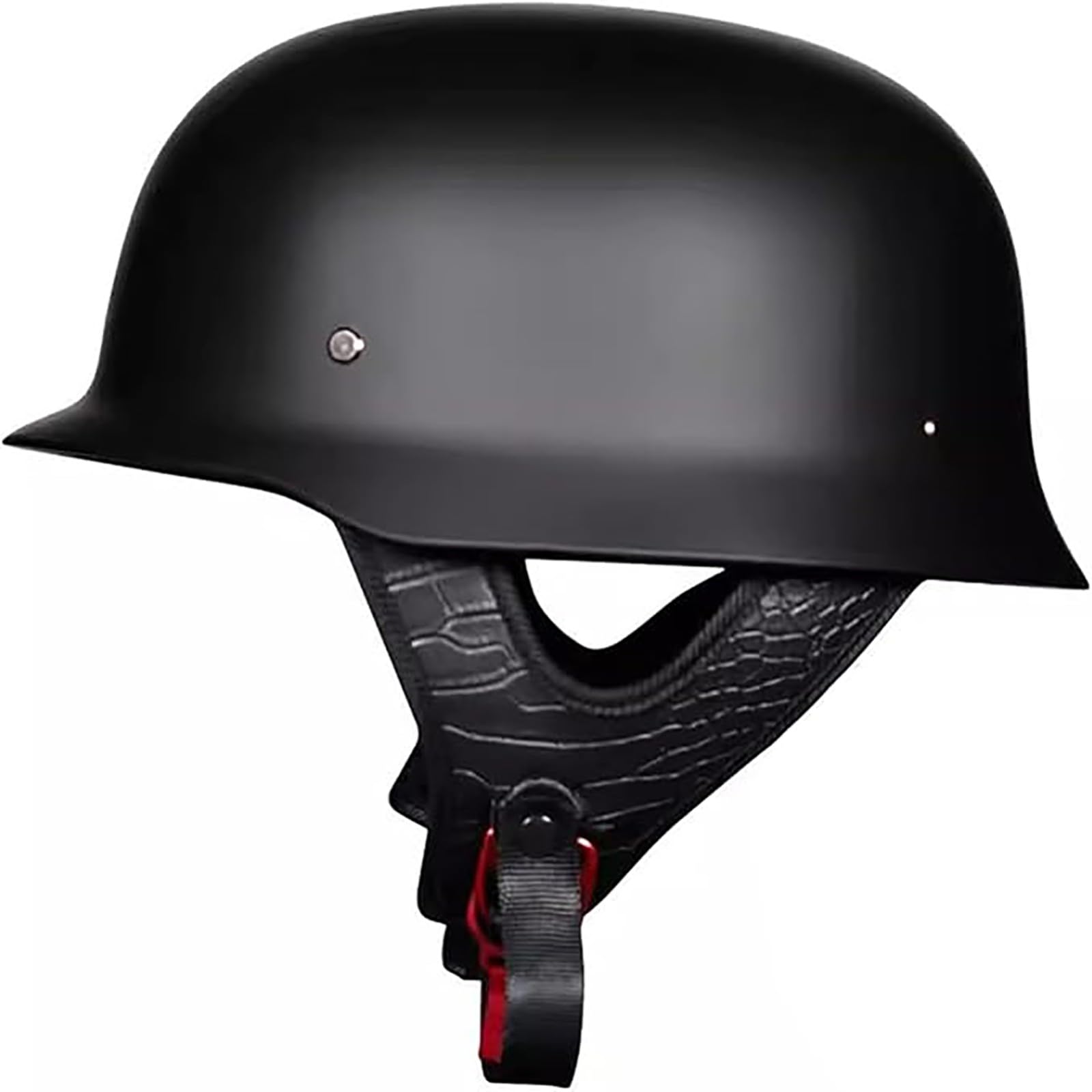 Casco Moto Medio Casco Retro Vintage Para Scooter Chopper Cruiser Motocicleta, Homologado ECE 22.06, Casco Abierto Estilo Alemán Con Cierre Rápido, Negro Mate 2,L/(59~60cm)
