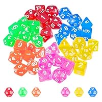 42 Stück Polyedrische Würfelset Spielwürfel Dice Set, Bunte Acryl Würfelset, Zehnerwürfel für MTG RPG D&D Würfel Set, D4 D6 D8 D10 D12 D20 Würfel, Table Games Board Game Role Play Dice Set