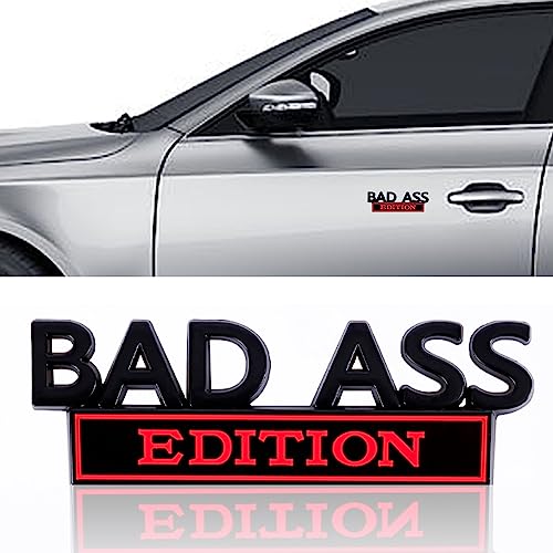 Image of GaRhomxy Trick Edition Emblem, Car Exterior Emblems Badge 3D Sticker Decal, 3D Fender Badge Decal Car Truck Replacement for Universal Vehicle, Car, car Parts & Accessories (Black /Red)