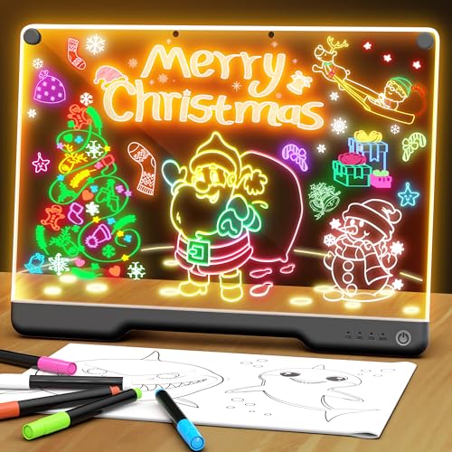 Portable LED Note Board with Colors, Rechargeable 16-inch 7 Light