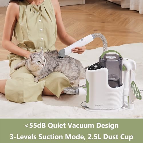 GROBELL Tosquiadeira para cães e gatos: tosador a vácuo de pelos de animais de estimação de 2,5 L