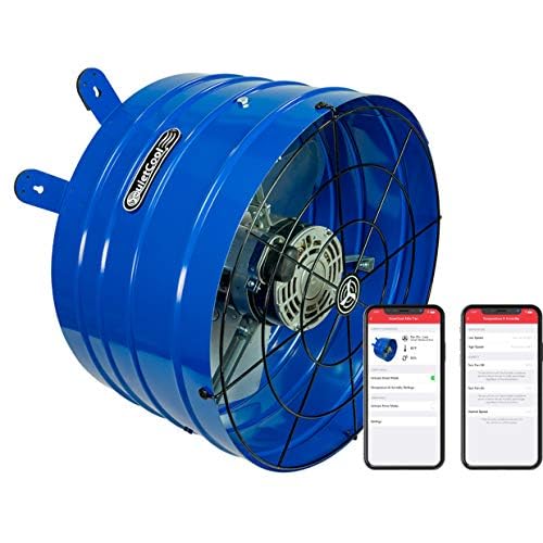 Quietcool AFG SMT PRO-2.0 Smart Attic Fan for Gable Vents - 1945 CFM - Smart App Control - Thermostat & Humidistat - 20ft Power Cord - Plug-and-play - Two Speed