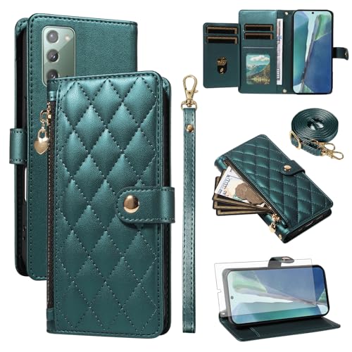 Coque Samsung Note 20 zippée avec rangement cartes et protection écran