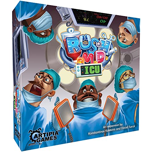 Artipiagames Rush M.D.: ICU Expansion - Artipia Games Cooperative Board Game, Worker Placement, Strategy, Ages 14+, 1-4 Players, 30-45 Mins