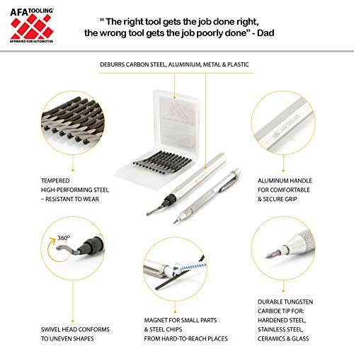 Image of AFA Tooling Deburring Tool & Tungsten Carbide Scribe, CNC Anodized Handle