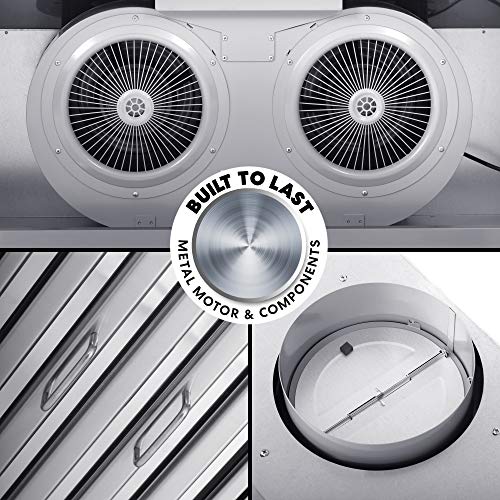 Cosmo COSQS90 Under Range Hood with 500 CFM, Permanent Filters