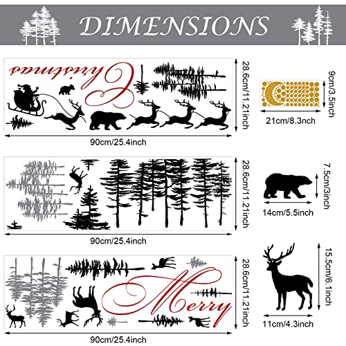 Vinilos decorativos de pared de Navidad 3 hojas bosque infantil miniatura 3