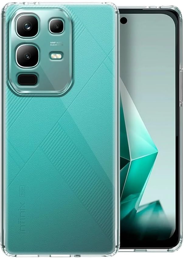 Image of REALCASE Silicone Infinix 50S 5G Back Cover Case, Scratch Resistant Protective Crystal Clear Transparent Shock Proof Bumper Back Cover Case for Infinix 50S 5G