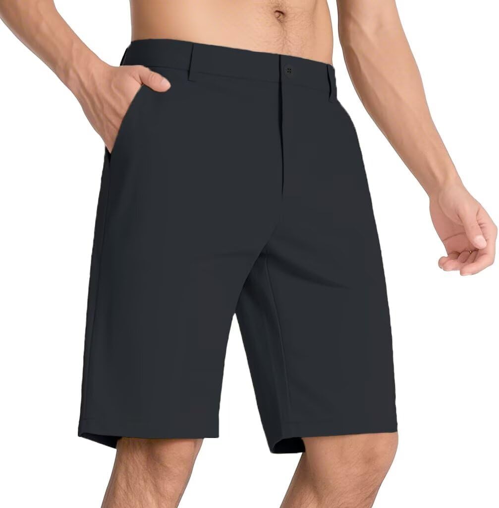 Men's Classic Fit 7/9/11 Inch Golf Shorts Lightweight Long Stretch Hiking Short with 4 Pockets for Casual Work