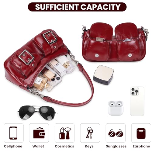Image of Shoulder Bag for Women Y2k Purse Leather Hobo Tote Handbag Trendy Going Out Purse Crossbody Everyday Purse