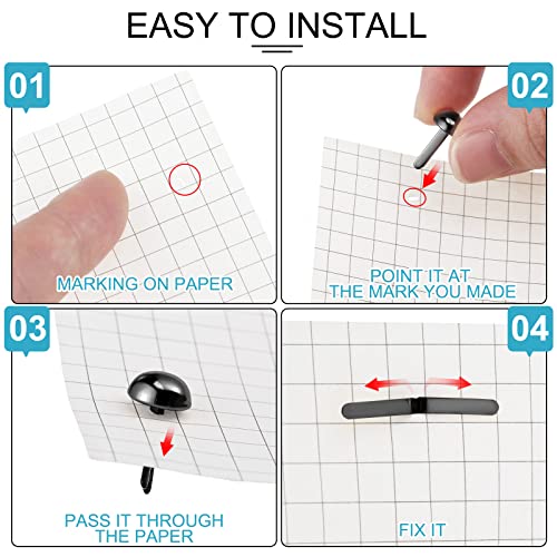 Hotop 500 Pieces Paper Fasteners Brads Round Fasteners With White Paper Box For Art Crafting School Project Decorative Scrapbooking Diy Supplies (Black,0.24 X 0.47 Inch) #TOP2