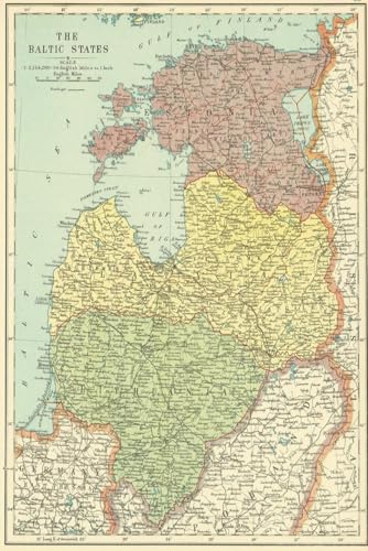 Baltic States Map Journal: Vintage Map Notebook