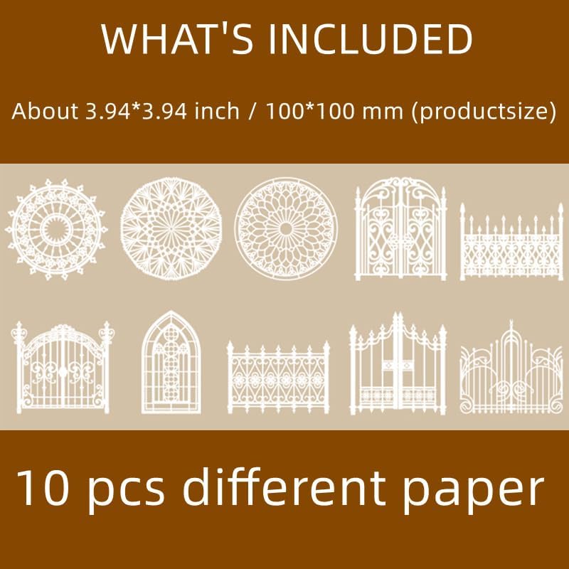 Miniatura 2 de ZXMNBH Kit de papel para álbum de recortes, para puerta de patio, collage de encaje, diario, planificador, materiales, suministros de decoración de