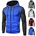 NHNKB Sudadera con capucha para hombre con cremallera, con cordón y bolsillo de canguro, fitness, correr, capucha, deporte, sudadera con capucha, chaqueta de entrenamiento, A azul., XXL