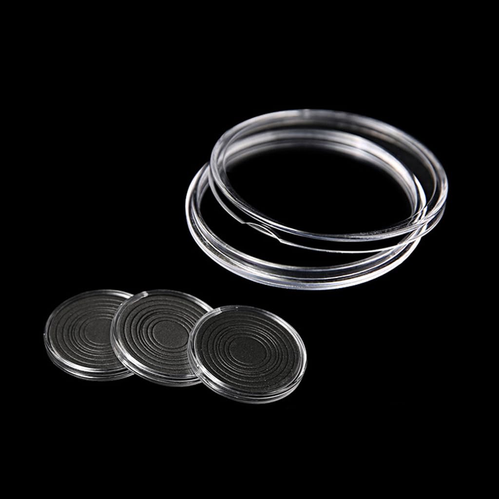 40 cajas de cápsulas de monedas de 46 mm con 7 tamaños (16/20/25/27/30/35/40 mm), juntas de espuma EVA negra, protectores de monedas, organizador de cajas de almacenamiento de plástico para