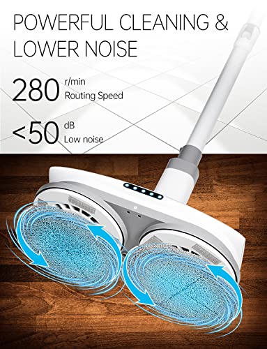 Mark Live Electric Mop, Cordless Floor Cleaner, Led Headlight And Water Sprayer With 300Ml Tank, Up To 60 Mins Of Powerful Spin, Polisher For Hardwood, Tile And Laminate Floors, 6 Mop Pads #TOP2