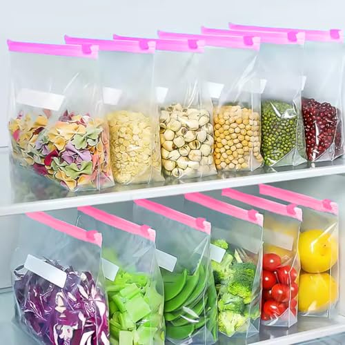 Image of Food Storage Zip Lock Reusable Slider Zipper Transparent Bag For,Fruit Vegetable Freeze Storage Pouch Bags, Ziplock Bags Best For Fridge Storage, Preserving Food (10 HEAVY ZIPPER BAG)