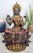 Ebros Beautiful Hindu Goddess Lakshmi Seated On Lotus Flower Statue 6.25"Tall Eastern Enlightenment Resin Altar Decor Figurine