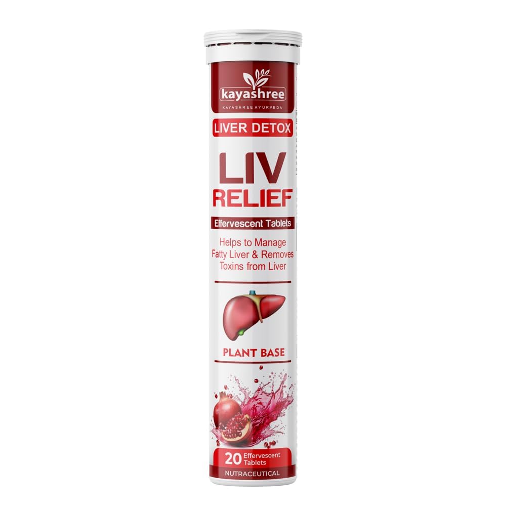 Liv Relief Liver Detox Effervescent Tablets, Plant Base, Manages Fatty Liver & Removes Toxins, 20 Tablets-image-49