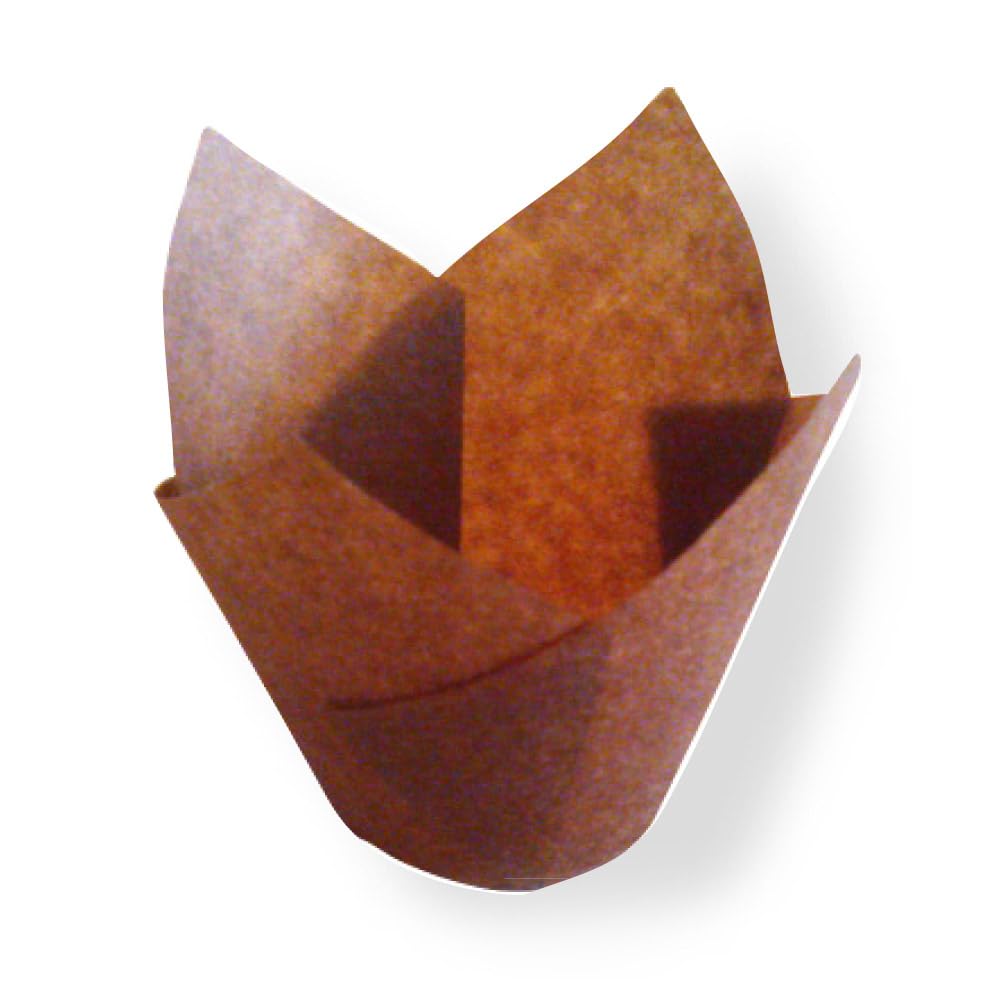 García de Pou 180.69 - Pirottini Muffin 'Tulip' 50 G/M2 17,5X17,5 Cm Marrone Pergamana Antigrassi - 200 unità