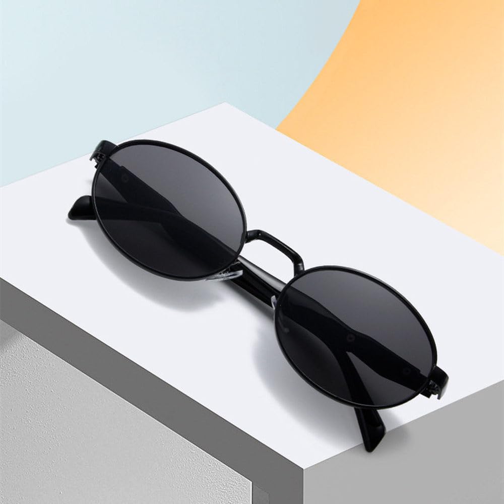Okulary przeciwsłoneczne owalne z metalu w stylu retro, damskie, modne, w cukierkowych odcieniach, UV400, męskie, punkowe, na zakupy, na plażę, na imprezę, na rower
