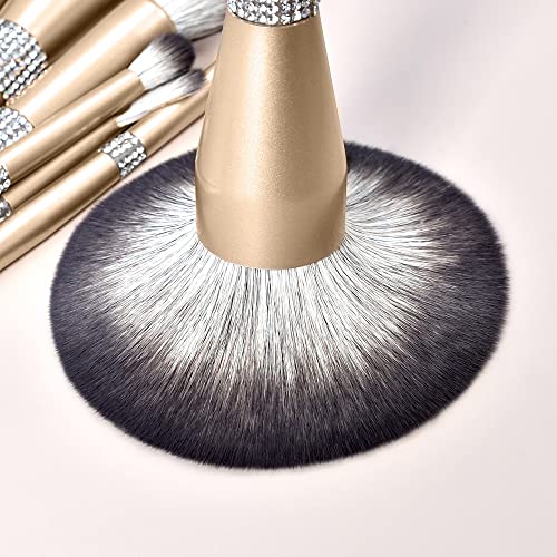 Makeup brush Makeup Brush Set 12PCS Bright Diamond-encrusted Brushes Female Cosmetic Tools - Image 4
