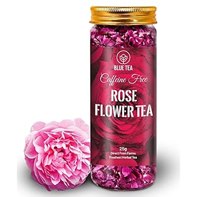 BLUE TEA - Herbal Tea Combo - Rose Tea (0.88 Oz) + Butterfly Pea Flower Tea (0.88 OZ) + Hibiscus Tea (1.76 Oz) | Antioxidant | Caffeine-free - Gluten- free GMO Free