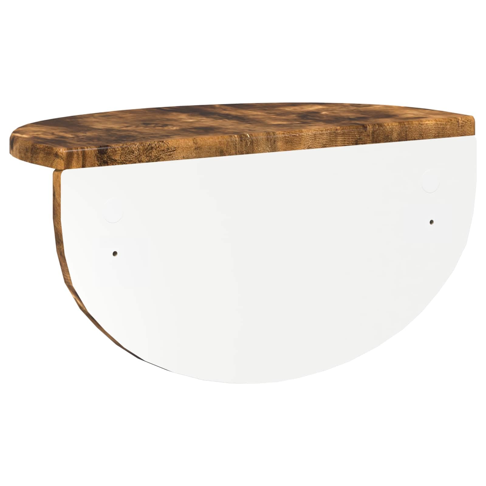 Regał ścienny, zestaw 2 sztuk, dąb wędzony, 38 x 19 x 19 cm, materiał drewnopochodny, wiszący, do salonu, sypialni, biura, uniwersalne regały ścienne