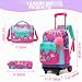 Imagen de HTgroce Mochila Escolar con Carro para Niña Set de 3 Piezas con Ruedas