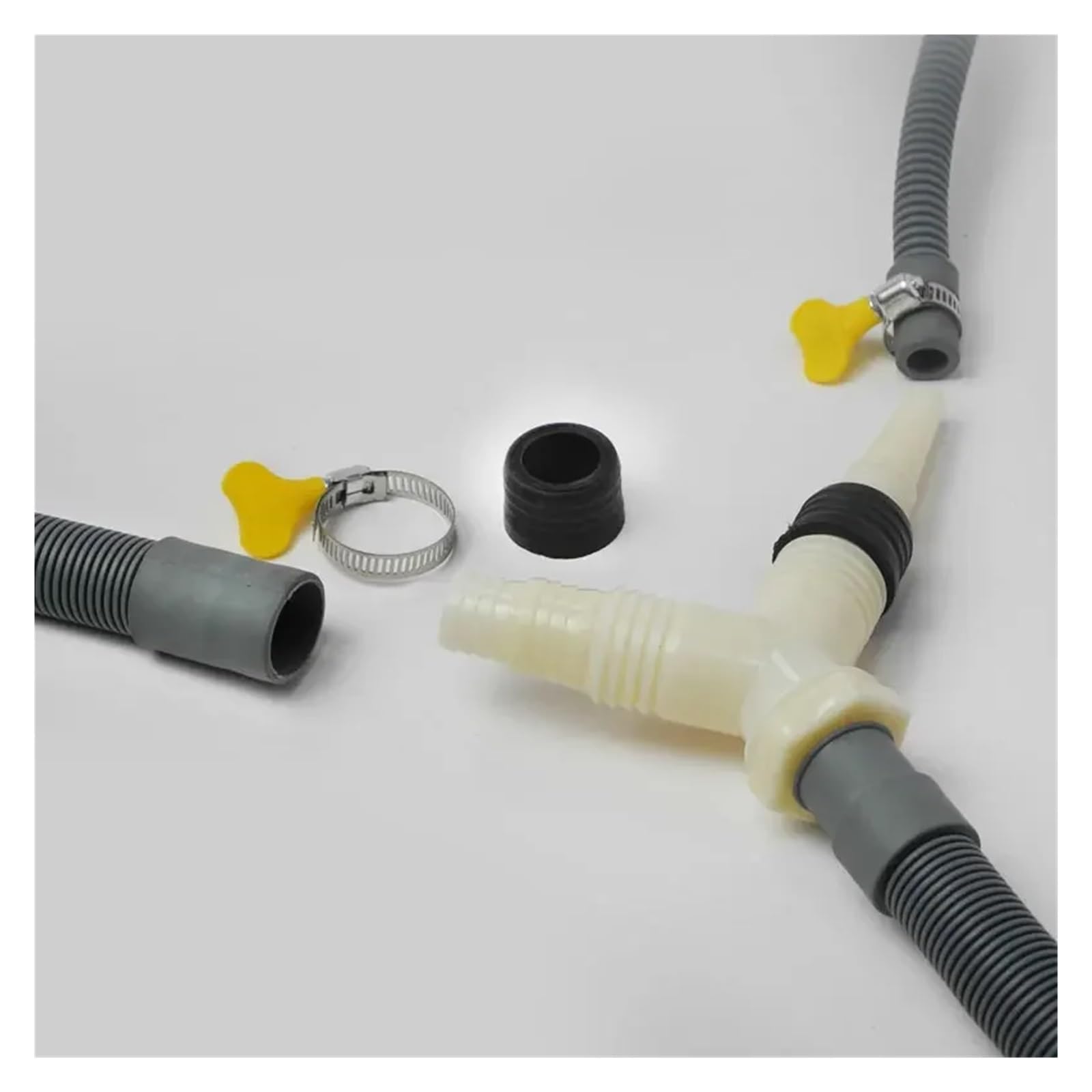 Raccordo adattatore a T for scarico di lavatrice e asciugatrice, con tubo di scarico esteso(Hose length-0.3m)