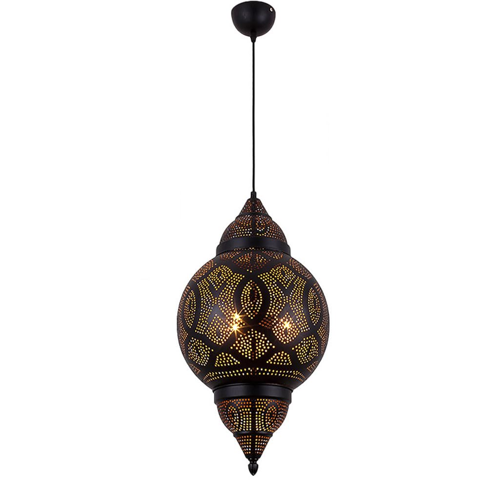 Suspension Industrielle E27 en Métal Noir de 58 Cm pour Luminaire de Cuisine