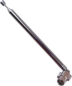 Antenne Auto Prise Mâle Coaxiale - Facile à Installer - Noir/Argent - Pour Autoradio - Marque Electromart