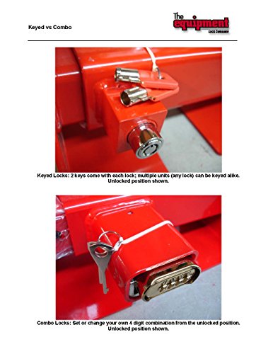Equipment Lock Cargo Door Lock - Combination - Steel Cargo Door Lock - Truck Accessories and Storage - Maximum Security Door Lock - for Semi Trailer Trucks and Containers - Red (CDL-C) - Thumbnail 2