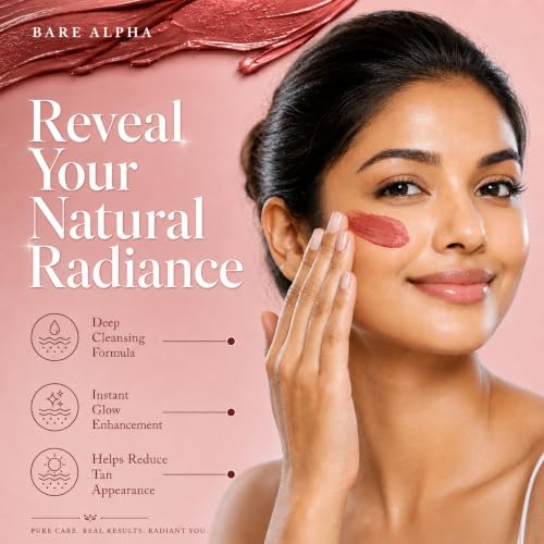 Image of Moroccan DeTan Brightening Face Pack for Advanced Skin Renewal & Radiance | Clay Mask for Tan Removal, Skin Brightening, Deep Cleansing & Glowing Complexion | Suitable for All Skin Types | 100gm