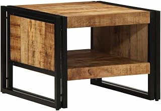 Couchtisch Massiver Altholz-Kaffeetisch aus recyceltem Holz mit Eisenrahmen 50x50x38 cm Raues Massivholz Mango