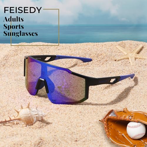 FEISEDY Sport Sunglasses Mens Women Cycling Mirrored Sports Goggles for MTB Road Bike Hiking Running UV400 Protection B2388 by FEISEDY - Used condition - Image 7