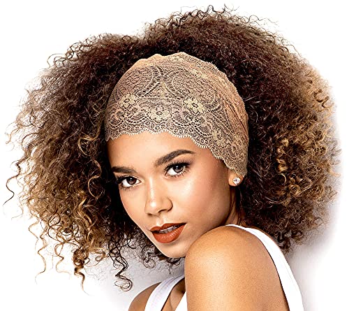 Nude Vintage Lace Headband Wide Floral Lace in Many Beautiful Colors! (Vintage pink nude sparkle)