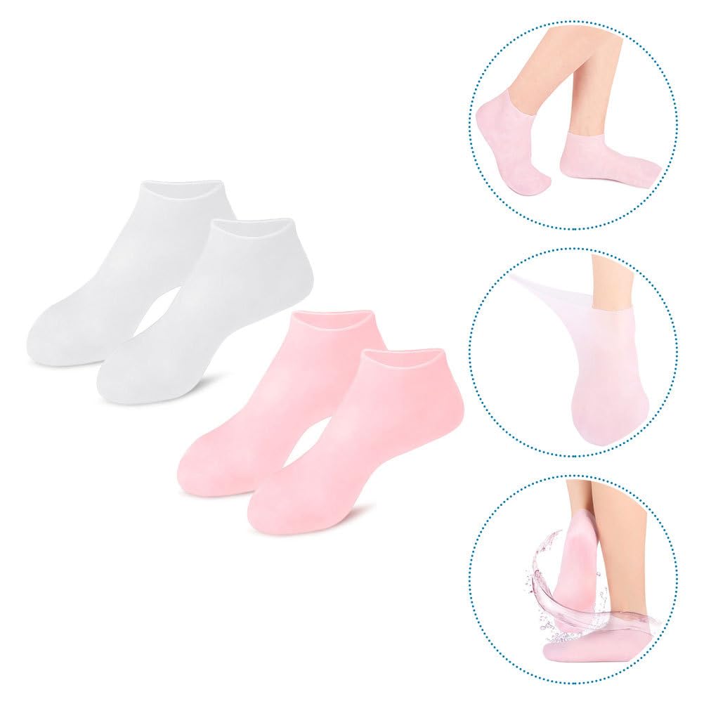 FRCOLOR 2 Pairs Exfoliating Moisturizing Socks Calcetines para Mujer Socks for Booties Girl Socks Foot Protection Covers Sebs Foot Care Socks Elastic Boat Socks Foot Caring Masks Spa Socks