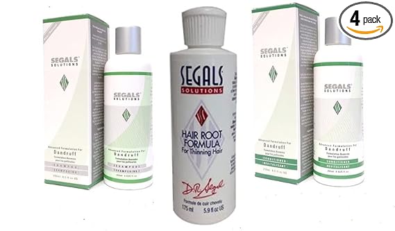 HerbalGlow Segals Solutions 4-Step Dandruff, Hairloss Plus Thinning HairProgram: The Formidable Natural Solution for Dandruff, Oily/itchy Scalp, Hairloss & Thinning Hair