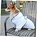 Toyvian Pet Quick Drying Bathrobe for Dogs and Cats Absorbent Polyester Nightgown Soft and Warm Animal Pajamas White XL for Autumn and Winter Use