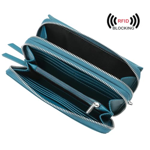 Image of Lanyani RFID Crossbody Wallet Wristlet Purse with Phone Pocket For Women Vegan Leather