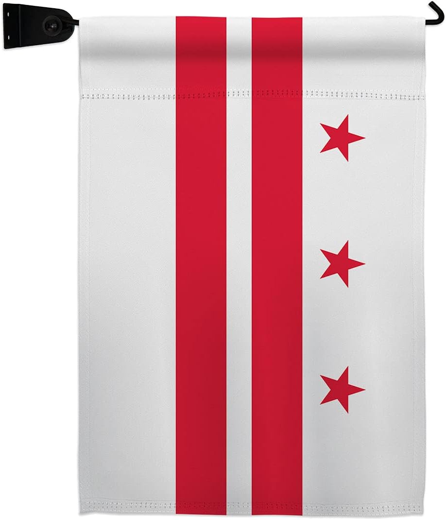 District of Columbia Garden Flag Set Wall Holder Americana States USA American Territories Republic Country Particular Area Small Decorative Gift Yard House Banner Made In 13 X 18.5
