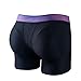 JOCKMAIL Mens Butt Padded Underwear Boxer Brief Butt Enhancing Mesh Underwear Removable Hip Pads Shapewear Boxers for Daily Wear Gym Club (US, Alpha, Large, Regular, Regular, Black)