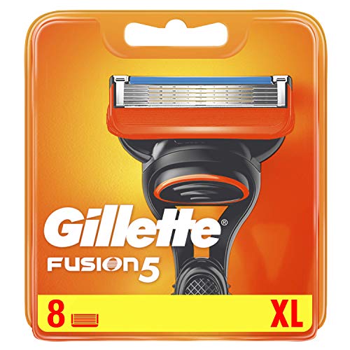 Gillette Fusion5 Maquinilla De Afeitar, 5 Hojas Antifricción, Para Un Afeitado Imperceptible, 8 Unidad ( Paquete de1)